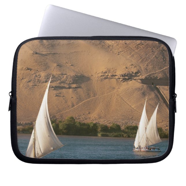 Housse Pour Ordinateur Portable Egypte, Assouan, Nil River, voiliers Felucca, (Devant)