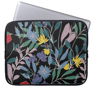 Housse Pour Ordinateur Portable Élégance florale : Arrière - plan Vintage Abstrait