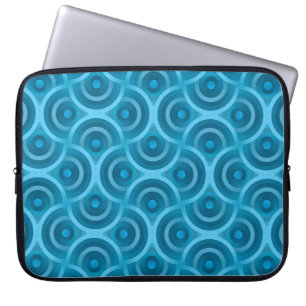 Housse Pour Ordinateur Portable Élégant abstrait ripple transparent Vintage bleu d