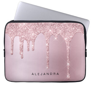 Housse Pour Ordinateur Portable Élégant élégant rose rose rose parties scintillant