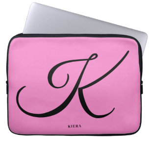 Housse Pour Ordinateur Portable Élégant Manche de Portable Monogramme Rose