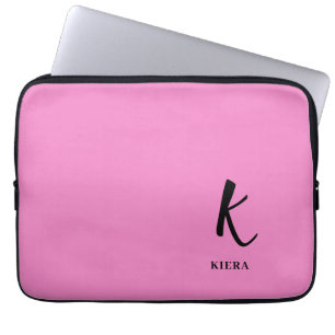 Housse Pour Ordinateur Portable Élégant Manche de Portable Monogramme Rose