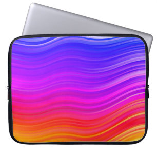 Housse Pour Ordinateur Portable Elégant Manche Portable Multicolor Abstrait Waves