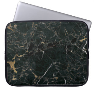 Housse Pour Ordinateur Portable Élégant marbre noir : Arrière - plan texturé