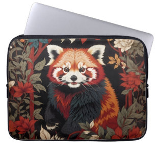 Housse Pour Ordinateur Portable Élégant Panda Rouge William Morris Inspiré Floral