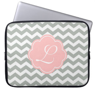 Housse Pour Ordinateur Portable Élégant, tendance, moderne monogramme de chevron g