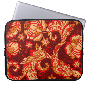 Housse Pour Ordinateur Portable Elégante Fleurs Ethniques Motif sans couture