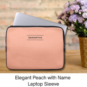 Housse Pour Ordinateur Portable Elégante Pêche avec nom Portable Sleeve