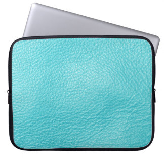 Housse Pour Ordinateur Portable Élégante texture en cuir turquoise