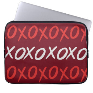 Housse Pour Ordinateur Portable Élégants baisers et câlins XOXO bordeaux