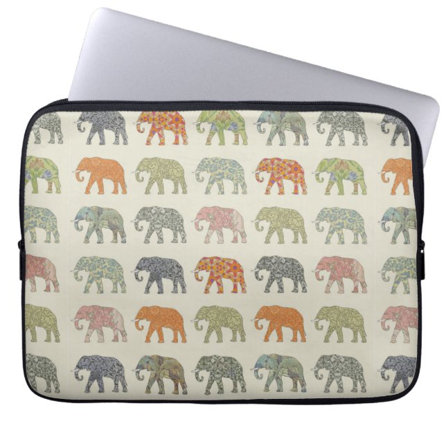 Housse Pour Ordinateur Portable Eléphant Coloré Animal Motif contemporain (Devant)