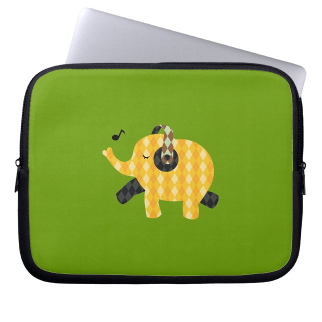 Housse Pour Ordinateur Portable Éléphant de chant (Devant)