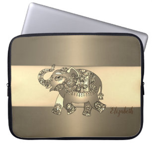Housse Pour Ordinateur Portable Eléphant Elégant Gold Paisley - Personnalisé
