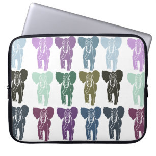 Housse Pour Ordinateur Portable Éléphants colorés