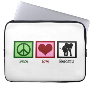 Housse Pour Ordinateur Portable Eléphants d'amour pour la paix