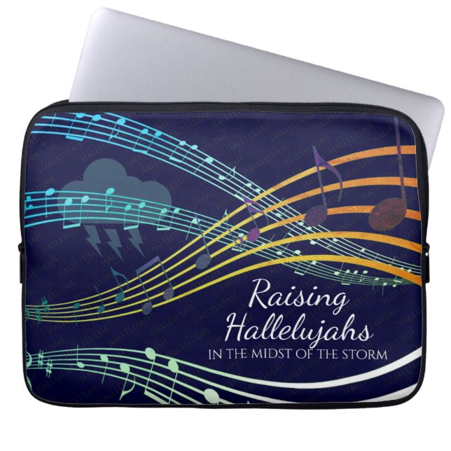 Housse Pour Ordinateur Portable ÉLEVER HALLELUJAHS Custom Navy Christian (Devant)