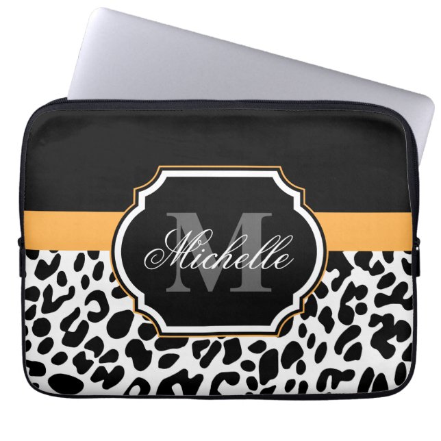 Housse Pour Ordinateur Portable Empreinte de léopard (Devant)