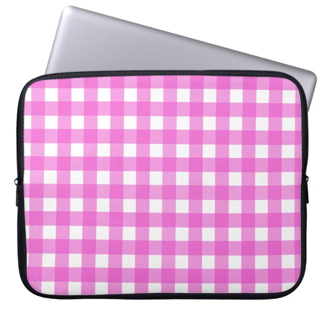 Housse Pour Ordinateur Portable En vichy rose (Devant)