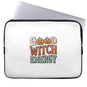 Housse Pour Ordinateur Portable Énergie de bonne sorcière Design vectoriel Hallowe