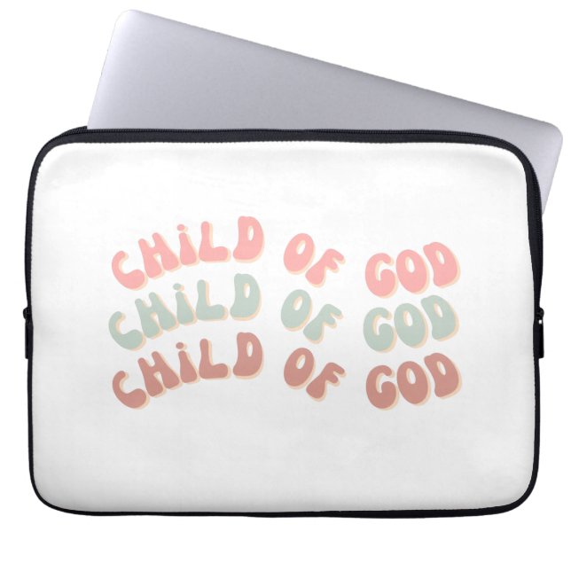 Housse Pour Ordinateur Portable Enfant de Dieu Vagues rétro (Devant)