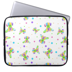 Housse Pour Ordinateur Portable enfants arc-en-ciel chien chiot pois couleurs vive