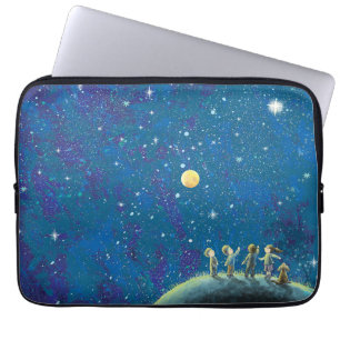 Housse Pour Ordinateur Portable Enfants Regardant Night Sky