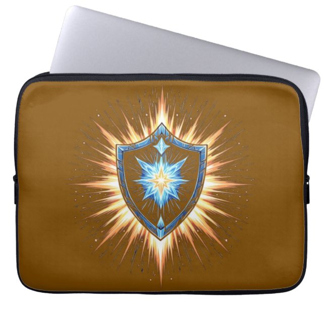 Housse Pour Ordinateur Portable Epic Fantasy Shield with Radiant Energy Burst – Ma (Devant)