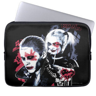 Housse Pour Ordinateur Portable Équipe de suicide   Graffiti peint Joker & Harley