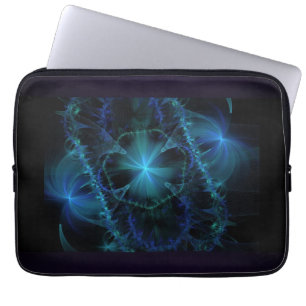Housse Pour Ordinateur Portable Espace fractal bleu