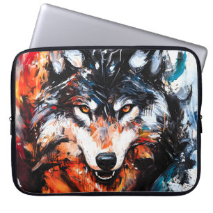 Housse Pour Ordinateur Portable Esprit de loup sauvage abstrait
