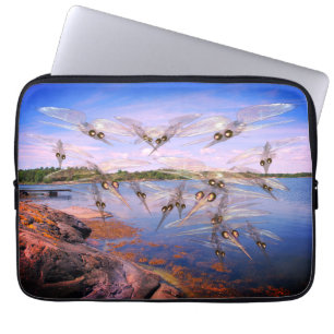 Housse Pour Ordinateur Portable Essaim de moustiques, fjord de scandinavie,