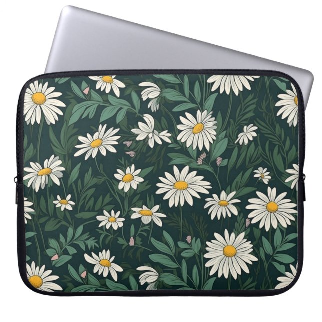 Housse Pour Ordinateur Portable Été Blanc Digial Daisy (Devant)