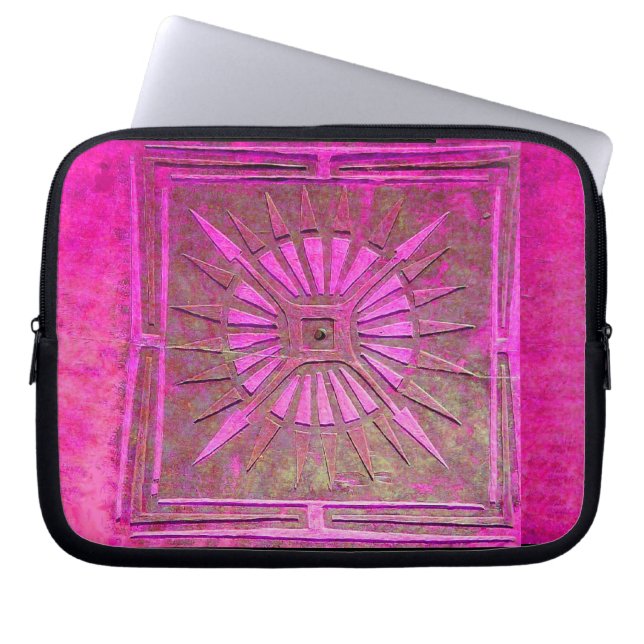 Housse Pour Ordinateur Portable ÉTOILE DU MATIN, Rose, Noir, Fuchsia (Devant)