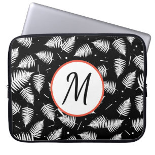 Housse Pour Ordinateur Portable Étui d'ordinateur portable à monogramme de feuille