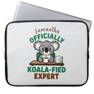 Housse Pour Ordinateur Portable Expert en Koala Officiel Blague de Café Drôle