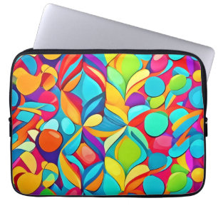 Housse Pour Ordinateur Portable Explosion Florale Abstraite Vibrante