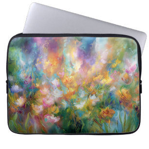 Housse Pour Ordinateur Portable Explosion florale cosmique abstraite dans des coul