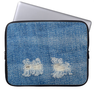Housse Pour Ordinateur Portable Extrait Denim Jeans Texture de gros plan.