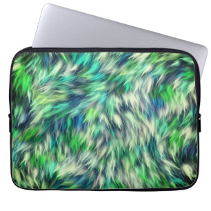Housse Pour Ordinateur Portable Fabric Texture Green Fur Design-68745
