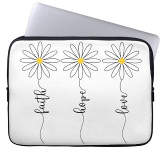Housse Pour Ordinateur Portable Faith Hope Love Daisies