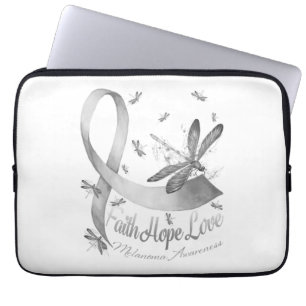 Housse Pour Ordinateur Portable Faith Hope Love Melanoma Awareness Dragonfly