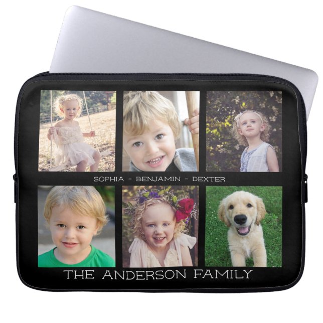Housse Pour Ordinateur Portable Famille | collage de 6 photos (Devant)