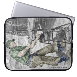 Housse Pour Ordinateur Portable Farrier Blacksmith en utilisant Anvil