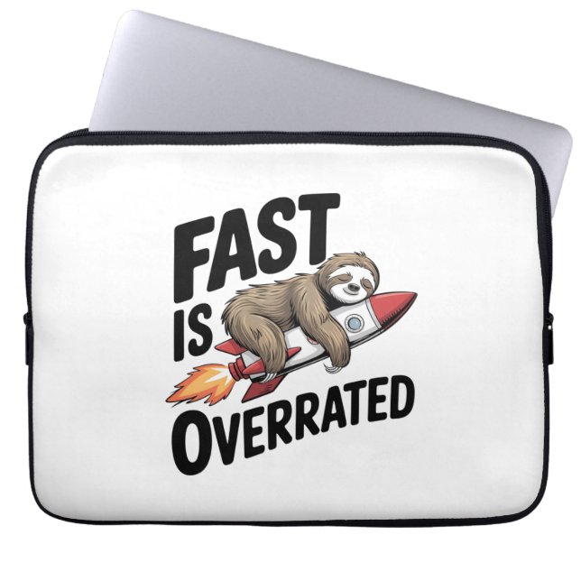 Housse Pour Ordinateur Portable Fast est surévalué Sloth Rocket (Devant)