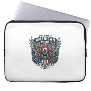 Housse Pour Ordinateur Portable Faucon de bataille patriotique Aigle et faucon pat
