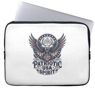 Housse Pour Ordinateur Portable Faucon de bataille patriotique Aigle patriotique &