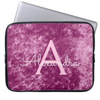 Faux Bourgogne Violet Velvet Motif Monogramme