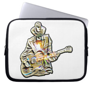 Housse Pour Ordinateur Portable Feel the Blues - Conception de guitare artistique