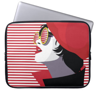 Housse Pour Ordinateur Portable Femme de mode dans style pop art.