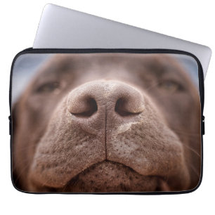 Housse Pour Ordinateur Portable Fermeture du nez du Labrador au chocolat